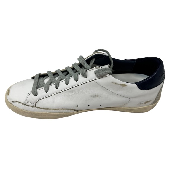 Golden Goose White Blue Super Star Leather Sneaker Women Size 40 US 10 No Box - Picture 10 of 17